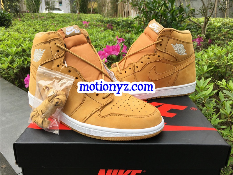 Authentic Air Jordan 1 Retro Wheat Yellow